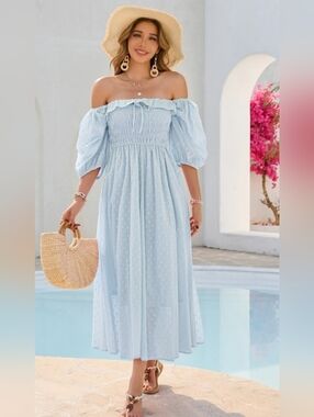 R Vivimos Ruffled Midi Dress